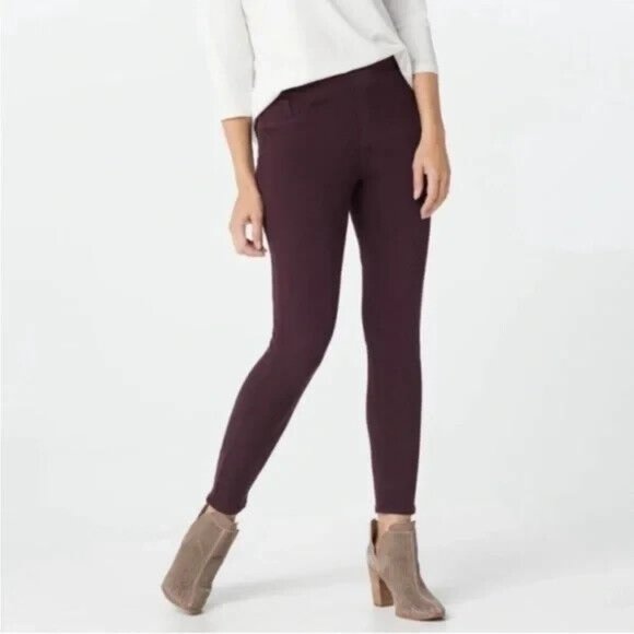 Spanx Jean-ish Ankle Leggings Women M EUC Tummy panel Stretch Cotton Pant 20018R - Picture 3 of 12
